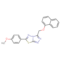 Chemical structure of 6-(4-methoxyphenyl)-3-[(naphthalen-1-yloxy)methyl]-[1,2,4]triazolo[3,4-b][1,3,4]thiadiazole - CSSB00121604396
