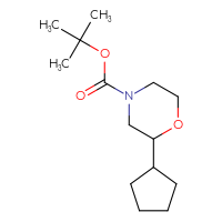 Chemical structure of tert-butyl 2-cyclopentylmorpholine-4-carboxylate - CSSB00153545339