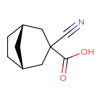 Chemical structure of (1R,5S)-3-cyanobicyclo[3.2.1]octane-3-carboxylic acid - CSSB00117236181