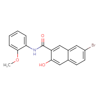 Chemical structure of 7-bromo-3-hydroxy-N-(2-methoxyphenyl)naphthalene-2-carboxamide - CSSB00000063247