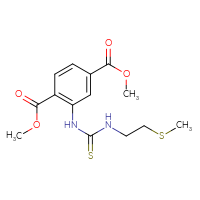 Chemical structure of 1,4-dimethyl 2-({[2-(methylsulfanyl)ethyl]carbamothioyl}amino)benzene-1,4-dicarboxylate - CSSB21432498072