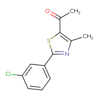 Chemical structure of 1-[2-(3-chlorophenyl)-4-methyl-1,3-thiazol-5-yl]ethan-1-one - CSSB00000169255