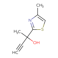Chemical structure of 2-(4-methyl-1,3-thiazol-2-yl)but-3-yn-2-ol - CSSB00023600042