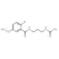 Chemical structure of 2-bromo-N-[3-(carbamoylamino)propyl]-5-methoxybenzamide - CSSB00080681731