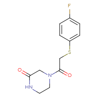 Chemical structure of 4-{2-[(4-fluorophenyl)sulfanyl]acetyl}piperazin-2-one - CSSB00000483755