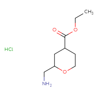 Chemical structure of ethyl 2-(aminomethyl)oxane-4-carboxylate hydrochloride - CSSB20963525770