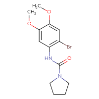 Chemical structure of N-(2-bromo-4,5-dimethoxyphenyl)pyrrolidine-1-carboxamide - CSSB00061766185