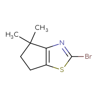 Chemical structure of 2-bromo-4,4-dimethyl-4H,5H,6H-cyclopenta[d][1,3]thiazole - CSSB00013243707