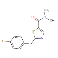 Chemical structure of 2-[(4-fluorophenyl)methyl]-N,N-dimethyl-1,3-thiazole-5-carboxamide - CSSB00025919288