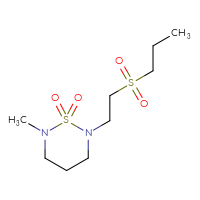 Chemical structure of 2-methyl-6-[2-(propane-1-sulfonyl)ethyl]-1λ⁶,2,6-thiadiazinane-1,1-dione - CSMB02150224855