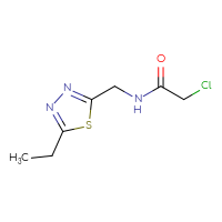Chemical structure of 2-chloro-N-[(5-ethyl-1,3,4-thiadiazol-2-yl)methyl]acetamide - CSSB00016456090