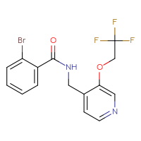 Chemical structure of 2-bromo-N-{[3-(2,2,2-trifluoroethoxy)pyridin-4-yl]methyl}benzamide - CSSB00233761737