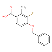 Chemical structure of 4-(benzyloxy)-3-fluoro-2-methylbenzoic acid - CSSB03439809718