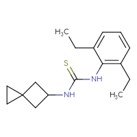Chemical structure of 1-(2,6-diethylphenyl)-3-{spiro[2.3]hexan-5-yl}thiourea - CSSB00857288203