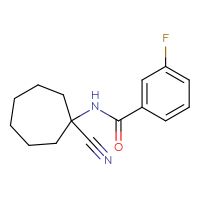 Chemical structure of N-(1-cyanocycloheptyl)-3-fluorobenzamide - CSSB00025739552