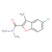 Chemical structure of 5-chloro-N,N,3-trimethyl-1-benzofuran-2-carboxamide - CSSB00000274150