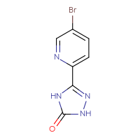Chemical structure of 3-(5-bromopyridin-2-yl)-4,5-dihydro-1H-1,2,4-triazol-5-one - CSSB00013325535