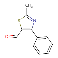 Chemical structure of 2-methyl-4-phenyl-1,3-thiazole-5-carbaldehyde - CSSB00000050657