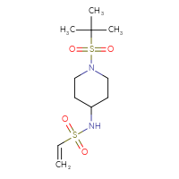 Chemical structure of N-[1-(2-methylpropane-2-sulfonyl)piperidin-4-yl]ethene-1-sulfonamide - CSSB21332116330