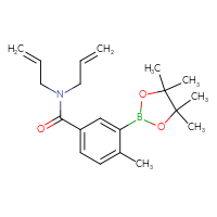 Chemical structure of 4-methyl-N,N-bis(prop-2-en-1-yl)-3-(4,4,5,5-tetramethyl-1,3,2-dioxaborolan-2-yl)benzamide - CSSB00340074228