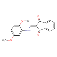 Chemical structure of 2-{[(2,5-dimethoxyphenyl)amino]methylidene}-2,3-dihydro-1H-indene-1,3-dione - CSSB00025737209