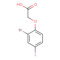 Chemical structure of 2-(2-bromo-4-iodophenoxy)acetic acid - CSSB03496528732