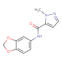 Chemical structure of N-(2H-1,3-benzodioxol-5-yl)-1-methyl-1H-pyrazole-5-carboxamide - CSSB00046092485