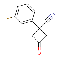 Chemical structure of 1-(3-fluorophenyl)-3-oxocyclobutane-1-carbonitrile - CSSB00012166558