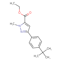 Chemical structure of ethyl 3-(4-tert-butylphenyl)-1-methyl-1H-pyrazole-5-carboxylate - CSSB15231851207