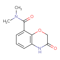 Chemical structure of N,N-dimethyl-3-oxo-3,4-dihydro-2H-1,4-benzoxazine-8-carboxamide - CSSB00918727925