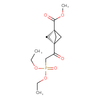Chemical structure of methyl 3-[2-(diethoxyphosphoryl)acetyl]bicyclo[1.1.1]pentane-1-carboxylate - CSSB06446545930