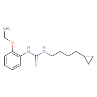 Chemical structure of 3-(4-cyclopropylbutyl)-1-(2-ethoxyphenyl)thiourea - CSSB21432526656