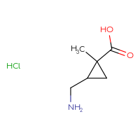 Chemical structure of 2-(aminomethyl)-1-methylcyclopropane-1-carboxylic acid hydrochloride - CSSB00010458337