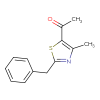 Chemical structure of 1-(2-benzyl-4-methyl-1,3-thiazol-5-yl)ethan-1-one - CSSB00000217371