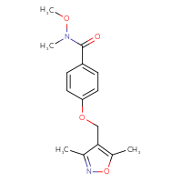 Chemical structure of 4-[(3,5-dimethyl-1,2-oxazol-4-yl)methoxy]-N-methoxy-N-methylbenzamide - CSSB00026315806