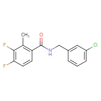 Chemical structure of N-[(3-chlorophenyl)methyl]-3,4-difluoro-2-methylbenzamide - CSSB06475184049