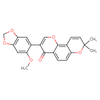 Chemical structure of 3-(6-methoxy-2H-1,3-benzodioxol-5-yl)-8,8-dimethyl-4H,8H-pyrano[2,3-h]chromen-4-one - CSSB00103151023