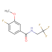 Chemical structure of 4-fluoro-3-methoxy-N-(2,2,2-trifluoroethyl)benzamide - CSSB01997865876