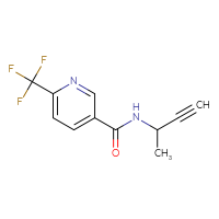 Chemical structure of N-(but-3-yn-2-yl)-6-(trifluoromethyl)pyridine-3-carboxamide - CSSB00004440185