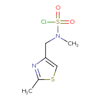 Chemical structure of N-methyl-N-[(2-methyl-1,3-thiazol-4-yl)methyl]sulfamoyl chloride - CSSB06256231029
