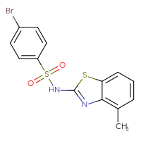 Chemical structure of 4-bromo-N-(4-methyl-1,3-benzothiazol-2-yl)benzene-1-sulfonamide - CSSB00026449665