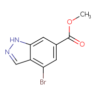 Chemical structure of methyl 4-bromo-1H-indazole-6-carboxylate - CSSB00010177789