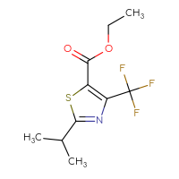 Chemical structure of ethyl 2-(propan-2-yl)-4-(trifluoromethyl)-1,3-thiazole-5-carboxylate - CSSB00006933305