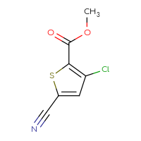 Chemical structure of methyl 3-chloro-5-cyanothiophene-2-carboxylate - CSSB00161115169