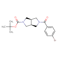 Chemical structure of tert-butyl (3aR,6aS)-5-(4-bromobenzoyl)-octahydropyrrolo[3,4-c]pyrrole-2-carboxylate - CSSB00326233642