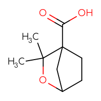Chemical structure of 3,3-dimethyl-2-oxabicyclo[2.2.1]heptane-4-carboxylic acid - CSSB06727977046