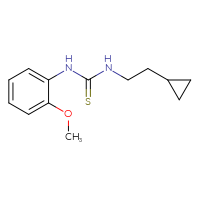 Chemical structure of 3-(2-cyclopropylethyl)-1-(2-methoxyphenyl)thiourea - CSSB01997844550