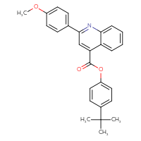 Chemical structure of 4-tert-butylphenyl 2-(4-methoxyphenyl)quinoline-4-carboxylate - CSSB00102613859