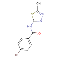 Chemical structure of 4-bromo-N-(5-methyl-1,3,4-thiadiazol-2-yl)benzamide - CSSB00000154715