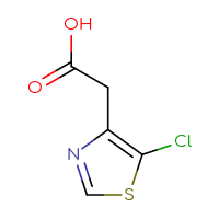 Chemical structure of 2-(5-chloro-1,3-thiazol-4-yl)acetic acid - CSSB00021221991